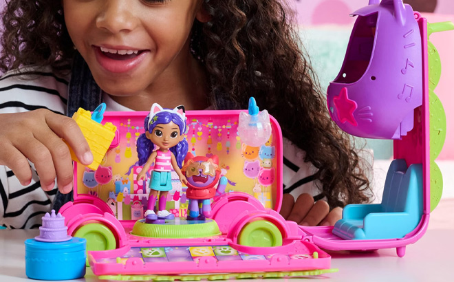 Gabbys Dollhouse Celebration Party Bus Playset