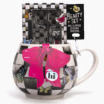 Hi Peach Layne Mothers Day Black Coffee Mug with Manicure Set