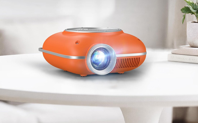 Hompow Mini Projector on the Table