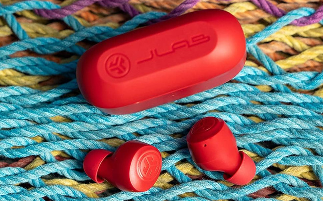 JLab Go Air Pop True Wireless Earbuds in Rose Color