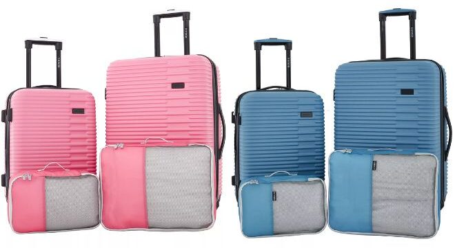 Kensie Hillsboro Expandable Rolling Hardside Collection 4 Piece Set