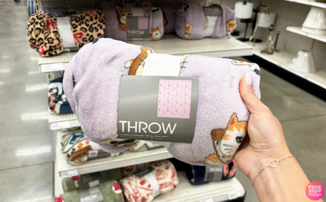 Kittens in Bread Throw Blanket Kittens in Bread Throw Blanket