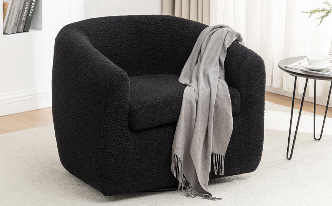 Latitude Run Odey Upholstered Swivel Barrel Chair Latitude Run Odey Upholstered Swivel Barrel Chair
