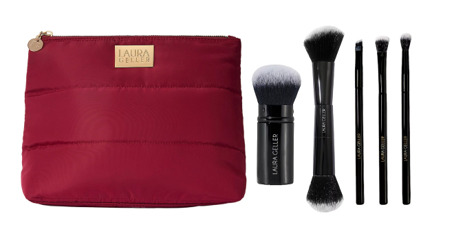 Laura Geller 5 Piece Brush Collection Quilted Make Up Bag Laura Geller 5 Piece Brush Collection Quilted Make Up Bag