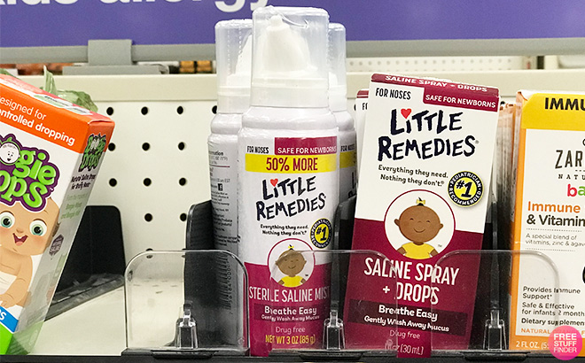 Little Remedies Sterile Baby Saline Nasal Mist on the Shelf