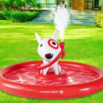 Minnidip Target Fountain Bullseye Play Sprinkler on Grass