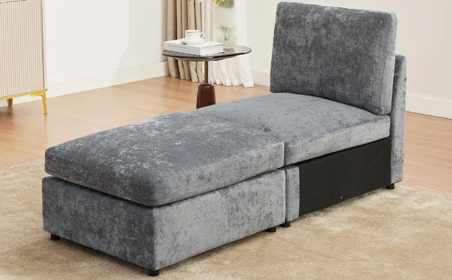 Modular Couch Upholstered Armless Sofa with Ottoman Modular Couch Upholstered Armless Sofa with Ottoman