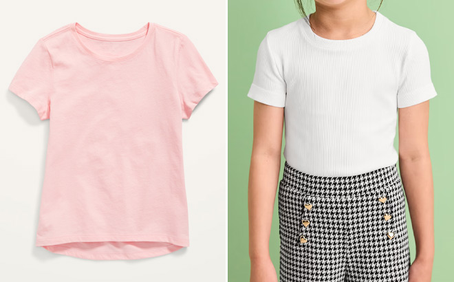 Old Navy Girls Short Sleeve Solid T Shirts