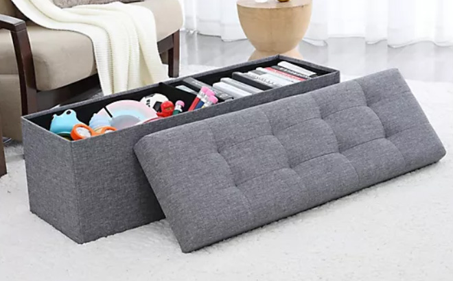 Ornavo Home Foldable Large Storage Ottoman Bench