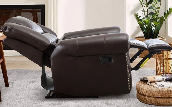Padding And Oversize Manual Recliner with Rivets Padding And Oversize Manual Recliner with Rivets