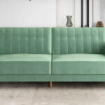 Perdue Velvet Square Arm Convertible Sofa