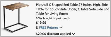 Pipishell C Shaped Slide Side Table Screenshot Pipishell C Shaped Slide Side Table Screenshot