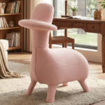 Platypus Shaped Accent Chair in Pink