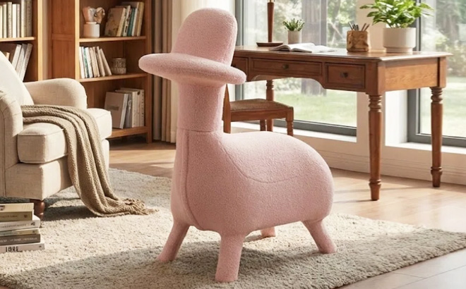 Platypus Shaped Accent Chair in Pink