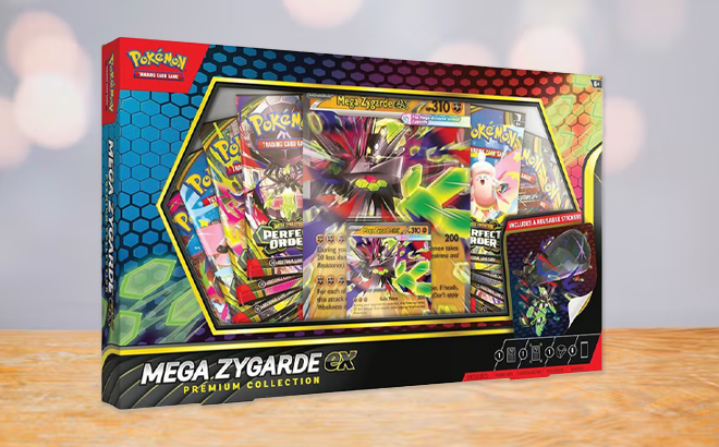 Pokemon Trading Card Game Mega Zygarde ex Premium Collection on a Table