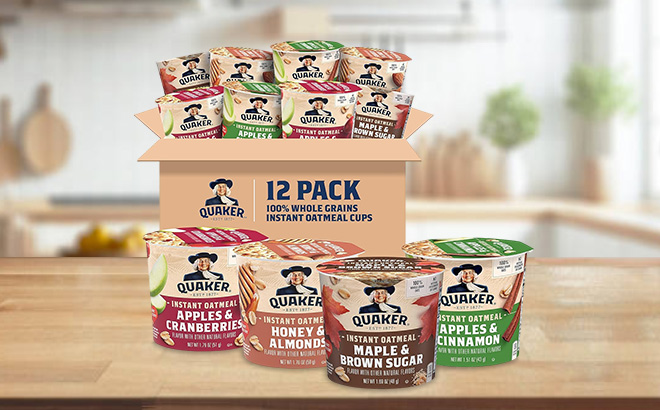 Quaker Instant Oatmeal on Table