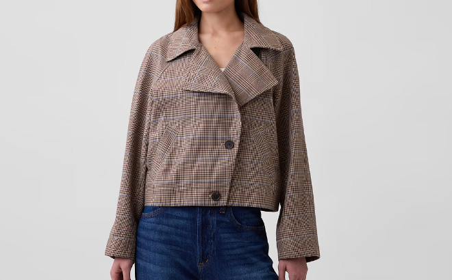 Relaxed Cropped Trench Coat