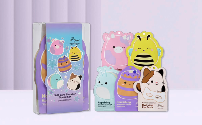 TONYMOLY x Squishmallows 5-Piece Sheet Mask Set $10 Each