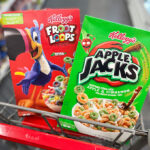 Two Boxes of Kelloggs Cereal in a Cart at CVS