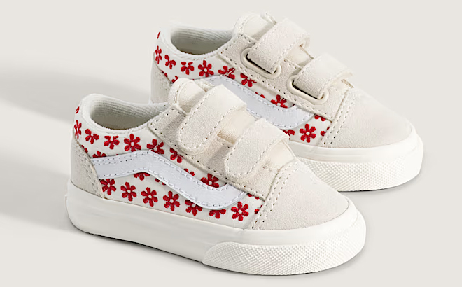 VANS Toddler Old Skool V Shoes in Racing Red