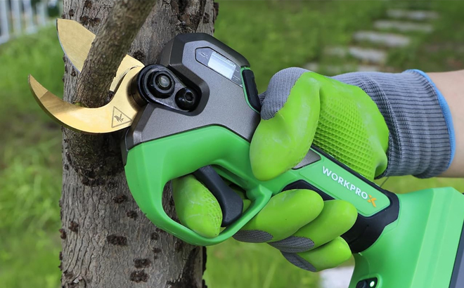 WorkPro 12V Electric Pruning Shears Brown WorkPro 12V Electric Pruning Shears Brown