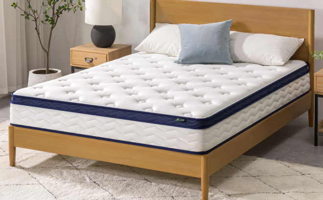 Zinus 10 Pocket Coil Euro Top Hybrid Mattress
