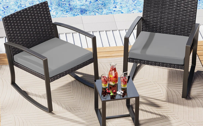 3 Piece Outdoor Rocking Bistro Set 3 Piece Outdoor Rocking Bistro Set
