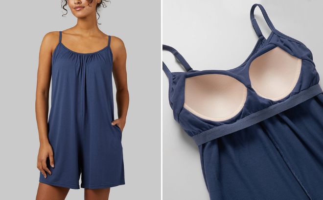 32 Degrees Womens Lightweight Knit Bra Romper 32 Degrees Womens Lightweight Knit Bra Romper