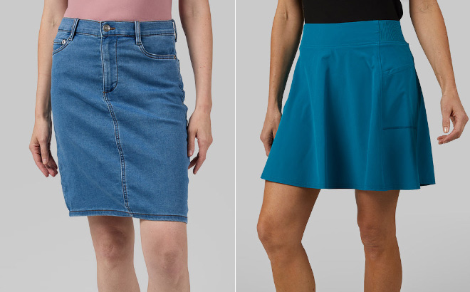 32 Degrees Womens Stretch Comfort Jean Skirt 32 Degrees Womens Stretch Comfort Jean Skirt