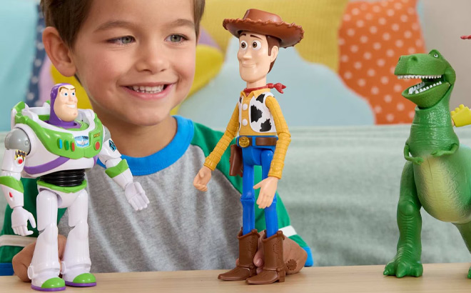 A Boy Playing with Woody Toy A Boy Playing with Woody Toy