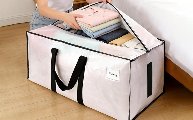 A Person Using Strong Moving Bag