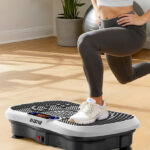 A Woman Using the AXV Vibration Plate Exercise Machine