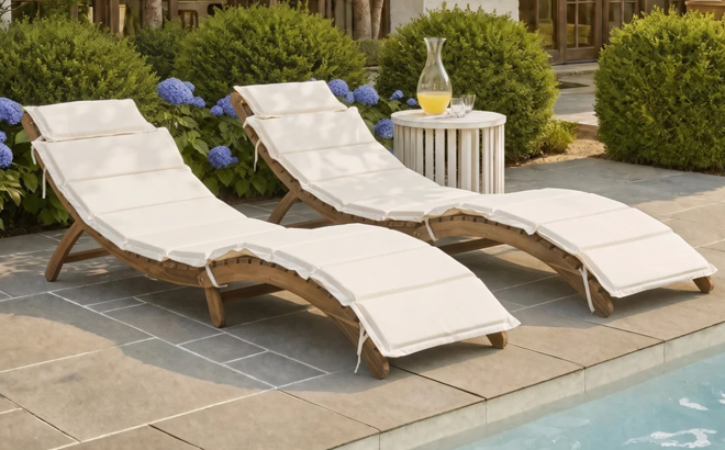 Alois Chaise Lounge Set with Cushion and Table Alois Chaise Lounge Set with Cushion and Table