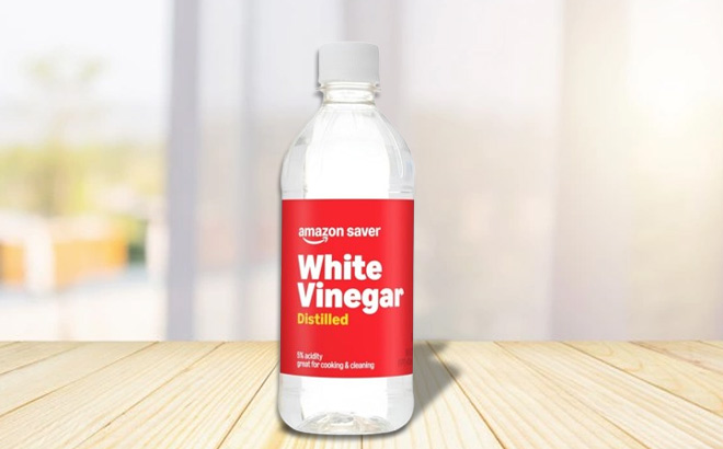 Amazon Saver Distilled White Vinegar on a Table