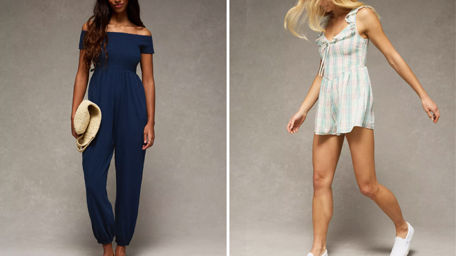 American Eagle Sunchaser Off the Shoulder Jumpsuit