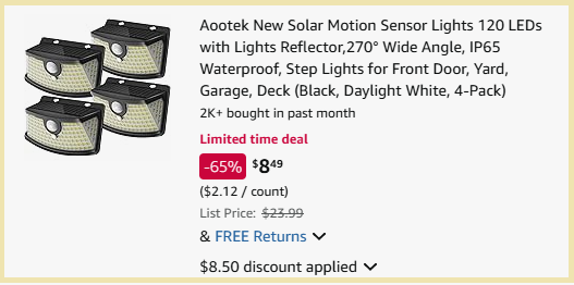Aootek Solar Motion Sensor Lights 4 Pack Checkout Page Aootek Solar Motion Sensor Lights 4 Pack Checkout Page