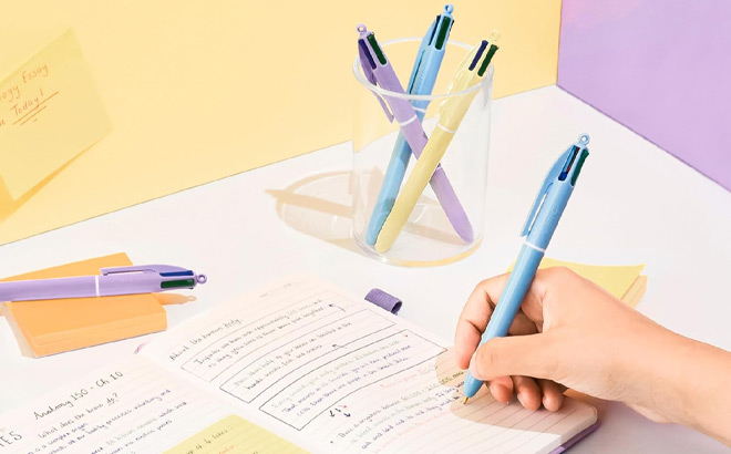 BIC 4 Color Pastel Barrel Multicolor Ballpoint Pens