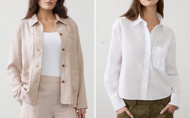 Banana Republic Factory Linen Blend Chore Overshirt Banana Republic Factory Linen Blend Chore Overshirt