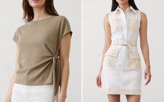 Banana Republic Factory Textured Smocked Side Tie Top Banana Republic Factory Textured Smocked Side Tie Top