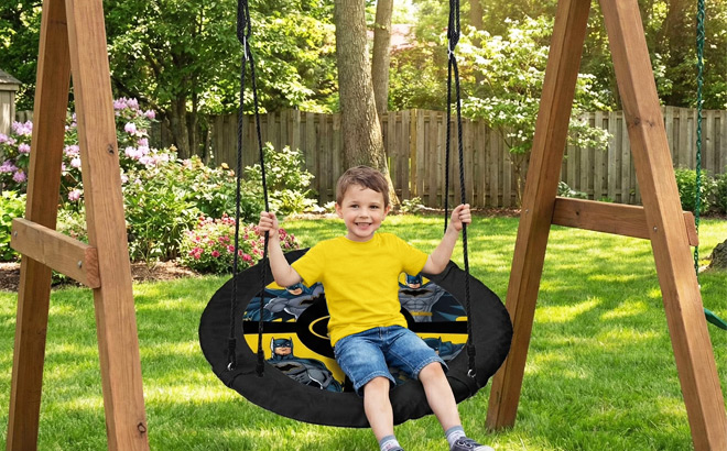 Batman 40 Inch Kids Saucer Tree Swing Batman 40 Inch Kids Saucer Tree Swing