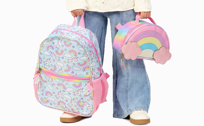Biz Bean Toddler Rainbow Bow Backpack Lunch Bag