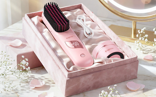 Bopcal Hair Straightener Brush on the Table Bopcal Hair Straightener Brush on the Table
