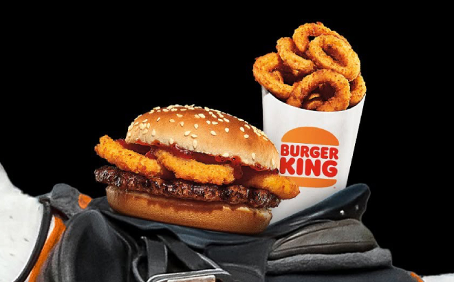 Burger King Rodeo Burger with Onion Rings