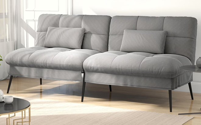 COMHOMA Cloud Comfort Convertible Futon Sofa Bed in Gray
