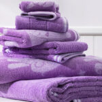 Caro Home Kids 6 Piece Bath Towel Set in Purple Unicorns