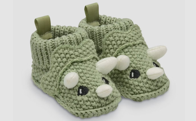 Carters Just One You Baby Boys Knitted Dino Slippers