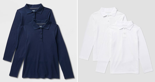 Cat and Jack Girls and Boys Uniform Polo Shirt 2 Packs Cat and Jack Girls and Boys Uniform Polo Shirt 2 Packs