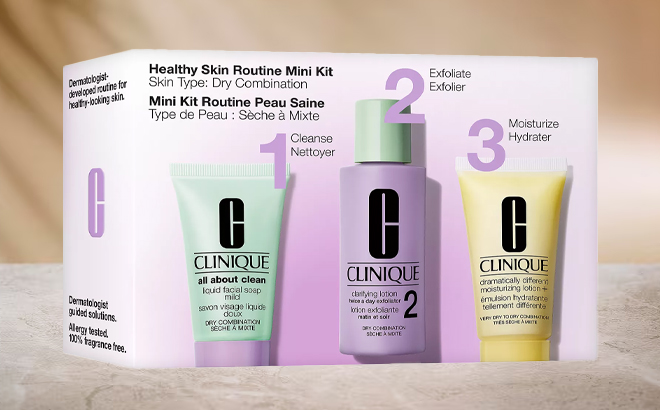 Clinique 3 Piece Healthy Skin Routine Mini Skincare Set