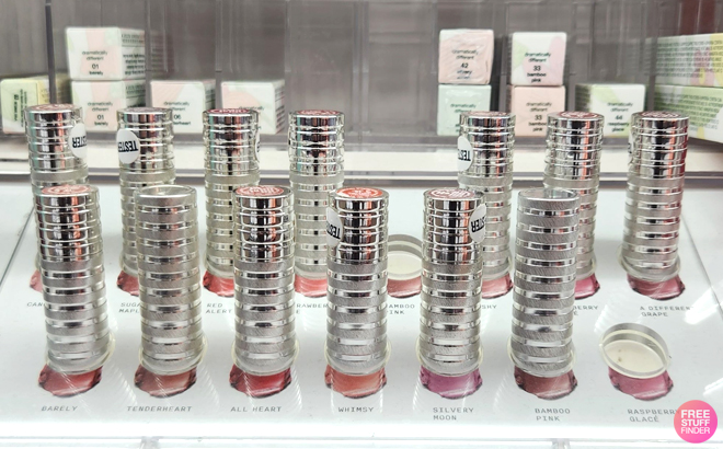 Clinique Dramatically Different Lipsticks on a Product Stand