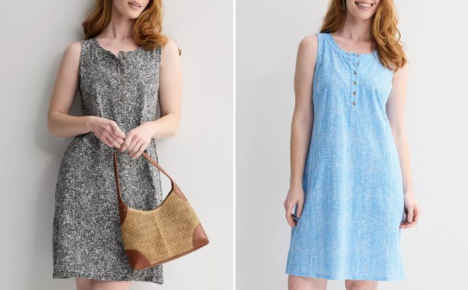 Croft Barrow Womens Knit Henley Dress